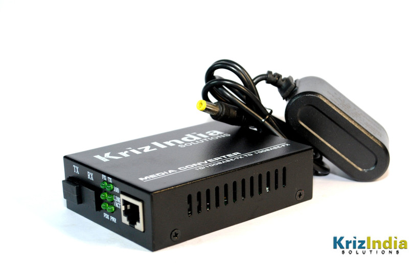 Kriz India MEDIA CONVERTER 10/100 (PAIR) - 1310/1550 0 Ports 100 Mbps Unmanaged Network Switch(Black)