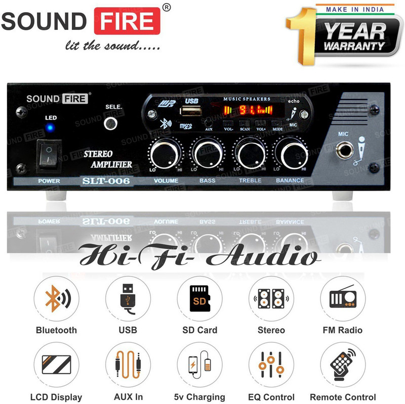Sound Boss SLT-006 2-Channel High Power Stereo with BLUETOOTH/MIC/USB/SD/AUX/FM 210 W AV Power Amplifier(Black, Blue)