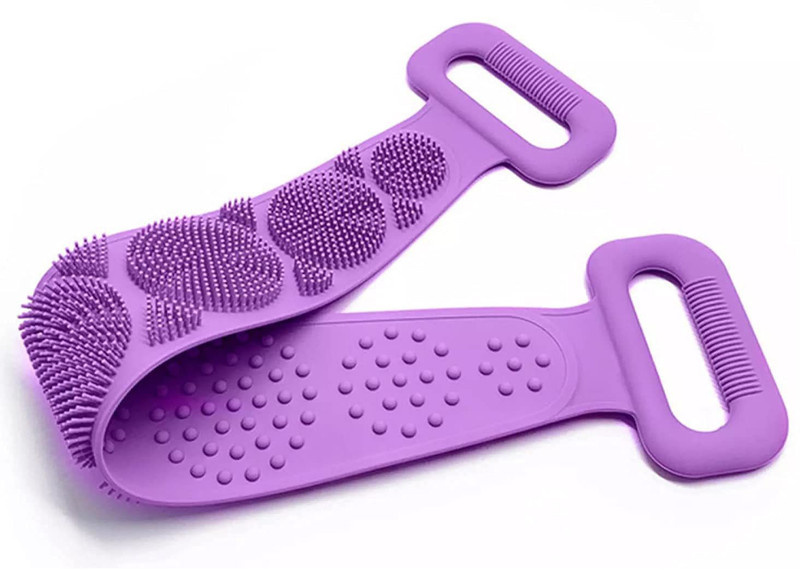 ICECLOUD Bathing Brush for Women, Dead Skin Removal Exfoliating Belt for Shower Silicone Bath Body Brush ( Purple