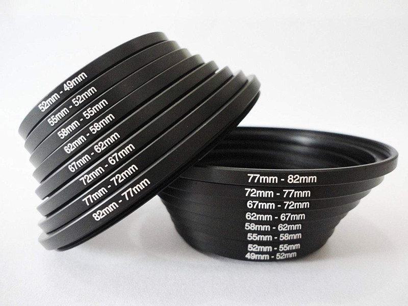 SUPERNIC Lens Filter Step Up And Step Down Rings Set 16Pcs 49 mm-82 mm And 82 mm-49Mm As Hood Lens Hood(82 mm, Black)