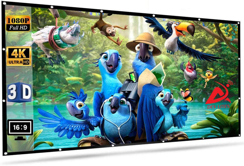 ZIOZY 100 INCH D EYELET SCREEN (Width 213.36 cm x 152.4 cm Height) 7.25FTX 5FT Projector Screen (Width 213.36 cm x 152.4 cm Height)