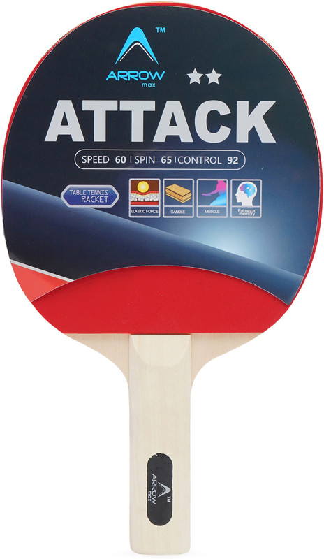ArrowMax ATTACK BY ONE SHOT RETAIL Multicolor Table Tennis Racquet(Pack of: 1, 250 g)