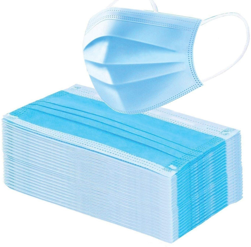 MaxxPro Anti Pollution Anti Bacterial Surgical Mask For Kids and Adults Surgical mask pack of 100 pieces Disposable Masks 3 ply layer with nose clip Meltblown Ultrasonic Use and Throw Masks Pack of 100 Pcs Best for Men Women (100 pcs BLUE ) Surgical Mask With Melt Blown Fabric Layer(Free Size, Pack