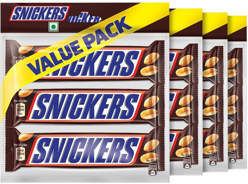 Snickers Value Pack Peanut Filled Chocolates Bars (540g)