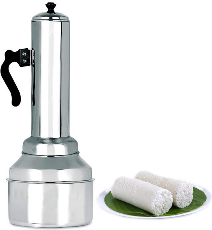PRITHI Diamond Stainless Steel Puttu Maker Puttu Kudam / Puttu Kutty - Steamer Plate, Stick,Lid Steel Steamer(1 L)