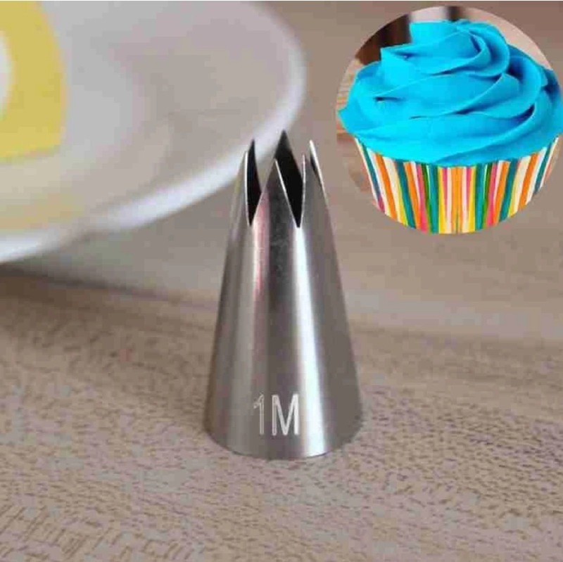 TANISHKA ENTERPRISES 1M HEAVY QUALITY BIG NOZZLE FOR CAKE DECORATION. Stainless Steel Quick Flower Icing Nozzle(Steel Pack of 1)