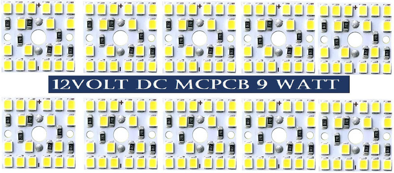 SG Flash (pack of 10) 12v DC MCPCB 9 watt White DC Led Bulb DOB (Direct on Board) Raw Material For Led Bulb Light Electronic Components Electronic Hobby Kit
