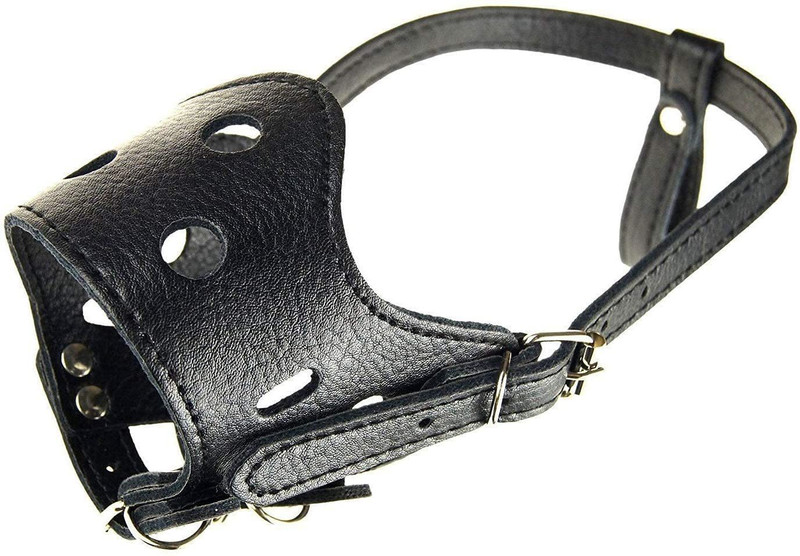 FONDLE Medium Strips Dog Muzzle(Black)
