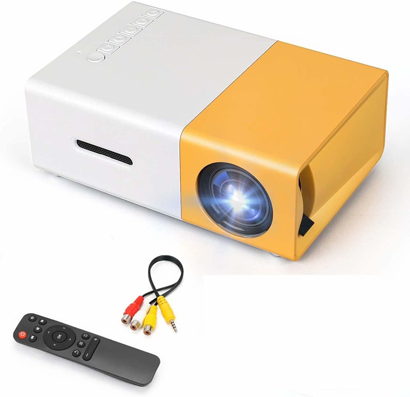 ENMORA 78 | Smartphone Projector, Artlii Micro Smartphone Pocket PC Video Mini Pico Laptop Projector Home Cinema Portable Projector (1080 lm) Portable Projector 2300 lm LCD Corded & Cordless Mobiles Portable Projector(Yellow, White)