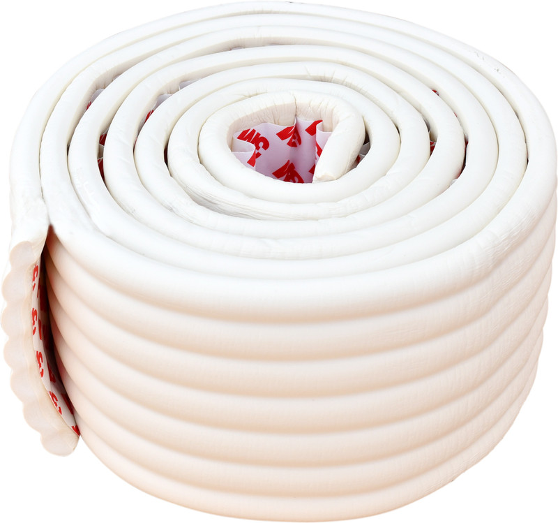 The Little Lookers Baby Proofing Edge Guard Roll| Child Safety Edge/Corner Protector| Soft Foam Bumper Guard | 2 metre/ 6.5 ft Pre-Taped Extra Wide Strip (White, 2 metre/ 6.5 ft (Pack of 1))(White)