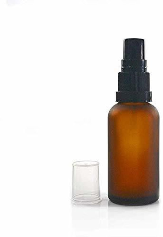 JARBAZAAR 100 ML AMBER GLASS MIST BOTTLE Round Bottle with Spray Pump SET OF 4 PCS 100 ml Glass Spray Bottle(Pack of 4, Brown)