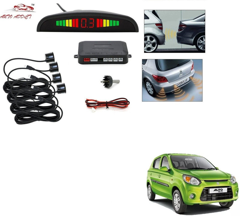 AuTO ADDiCT parking-sensors-black-156 Car Reverse Parking Sensor with LED Display 4 Sensor Reverse Parking Auto Radar Detectors (Black) For Maruti Suzuki Swift Dzire New 2020 Parking Sensor(Electromagnetic Systems)