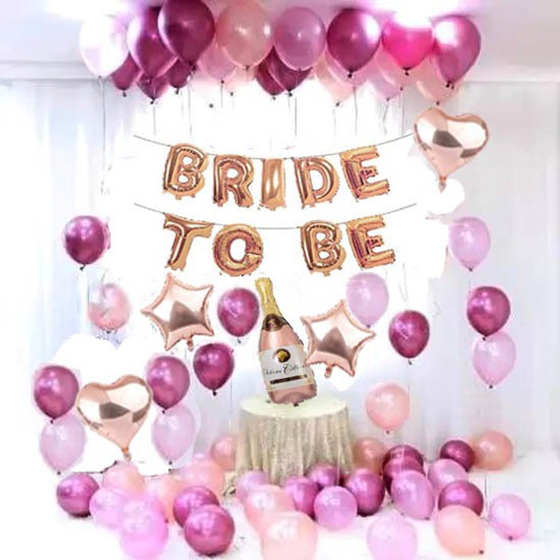 Realistic Store (44Pcs) Bachelorette Party Decorations Kit, Bridal Shower Party Supplies & Engagement Party Decor, Bride to Be Decoration Banner, Sash and Heart & Star Foil Balloons Props(Set of 44)