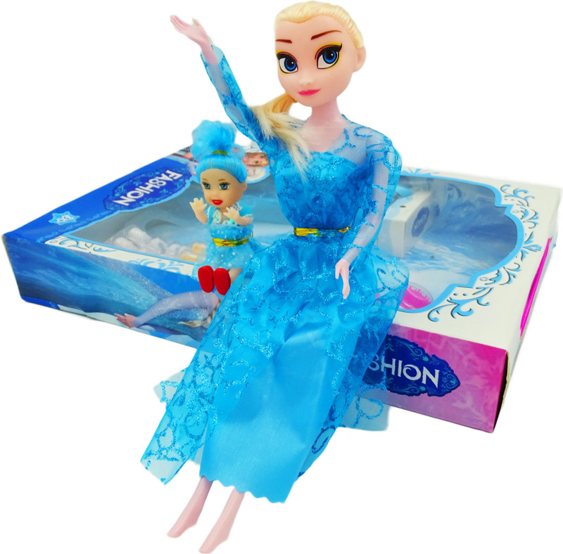 poksi Elsa Doll With shoes, accessories and small doll(Multicolor)