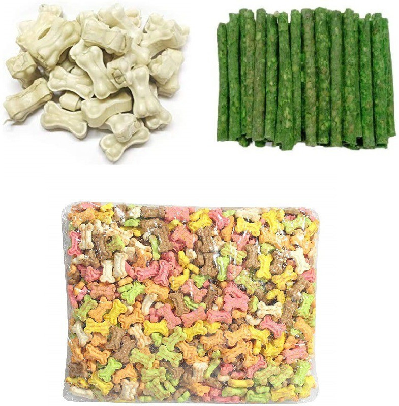 SAWAY Saway Export Quality Dog Calcium Bone 8 inch 250 gm mix munchi 250gm Chicken, Milk Dog Chew(0.5 kg, Pack of 1)