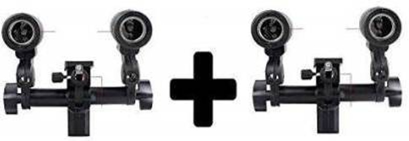 WON E27 2 in 1 Set of 2 Pcs Photo Studio Bulb Holder Base Socket Lamp Bulb Holder Adapter for Photo Video Studio Softbox Video Light - Black Camera Rig Black Reflector Umbrella(15 cm)