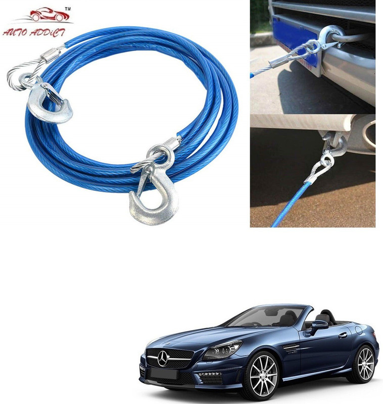 AuTO ADDiCT Car Towing Rope Steel Tow Cable 1 pc (6000kg,10mm,4mtrs) For Mercedes Benz SLK-Class 4 m Towing Cable(Steel, 6000 kg Pull Capacity)