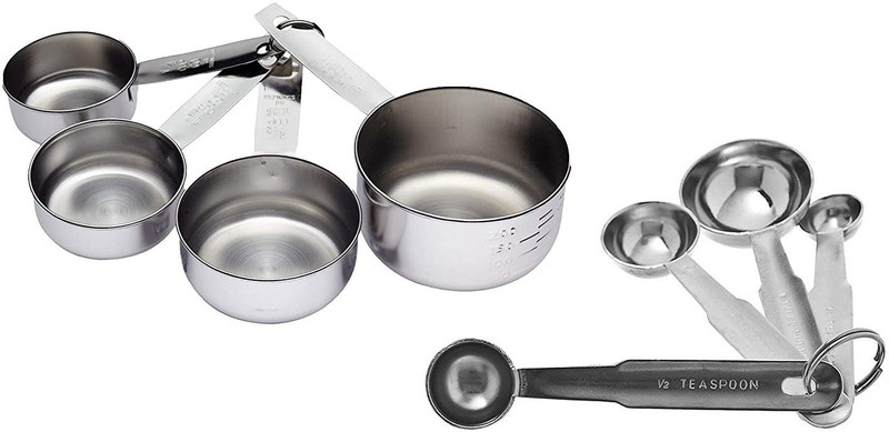 finality Stainless Steel Set of 4 Measuring Cup and 4 Measuring Spoon Measuring Cup(60 ml, 80 ml, 125 ml, 250 ml, 1.25 ml, 2.5 ml, 5 ml)
