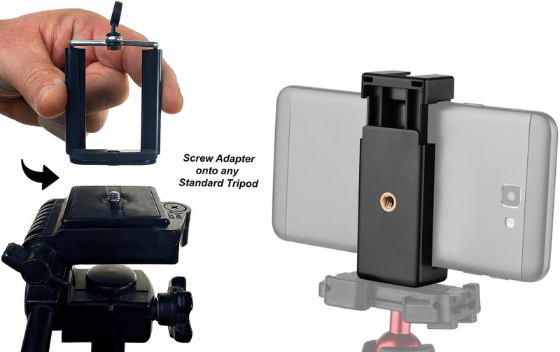 POZUB 2 Hole Mobile Clip Mount +Monopod Holder Clip for Universal Mobile Camera Holder and Tripod Mount Holder Clip/Mount Adapter/Adjustable Clamp and 360 Degree mobile clip, Mobile Phone, Smartphone’s, Selfie Stick & All Types of Tripods mobile holding clip Tripod, Monopod Kit, Monopod, Tripod Kit,
