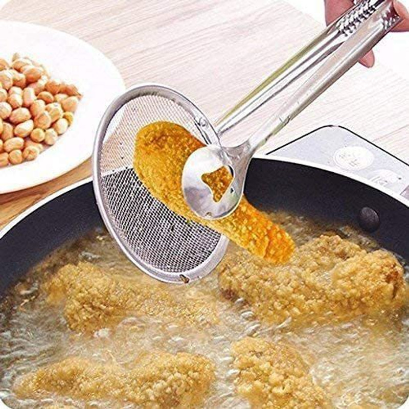 sbaprime Multi-Functional 2 in 1 Fry Tool Filter Spoon Strainer with Clip 10 cm NA Pakkad(Pack of 0)