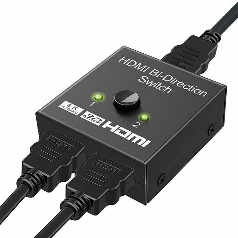 InfiZone TV-out Cable 2 Port 2 in 1 bidrectional HDMI Switch Cum Splitter, 2 Port HDMI Switch Switcher, 2 in 1 Out and 1 in 2 Out, Supports 4K 2K 3D Full HD 1080p, Latest 2019 Arrival, 1 Year Brand Warranty(Black, For Laptop)