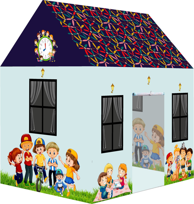 Gurukrupa International Extremely Light Weight, Water Proof Kids Play Tent House(Silver)