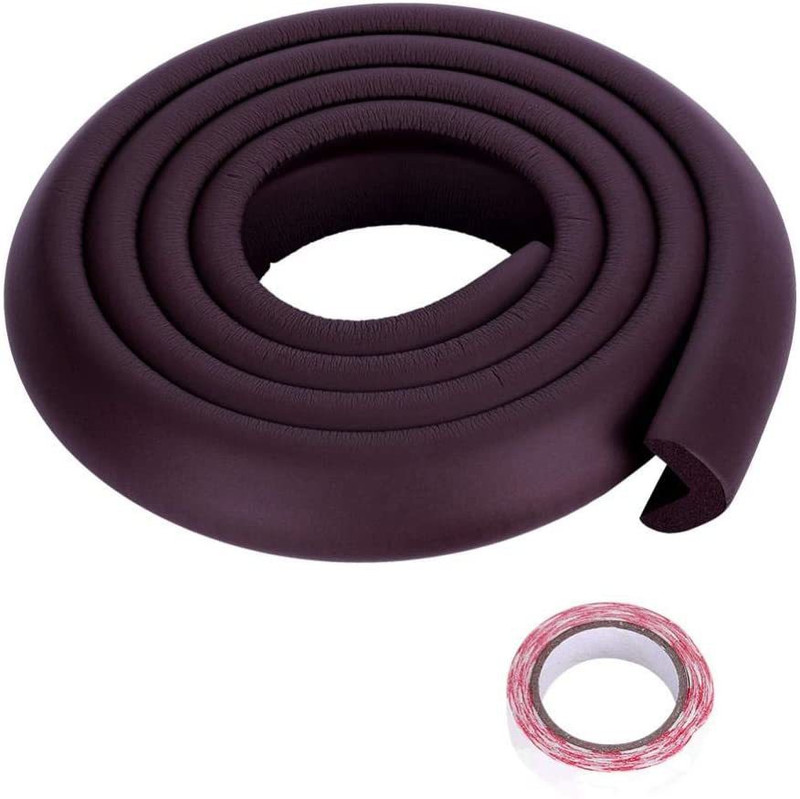 SIYANSHU Bumper Strip, 2M DIY Thicken Table Edge Guard Protectors Baby Kids Security Desk Fireplace Countertop Pre-Taped Corners Widen Strip Cushion for Room Decor(Brown)