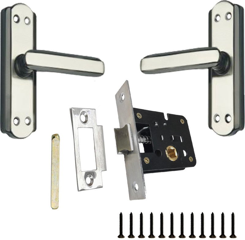 BUCKLER Iron-Brass-Steel Silver- Black- 5 Inch Baby Latch For Kitchen, Bathroom Lock(Silver)