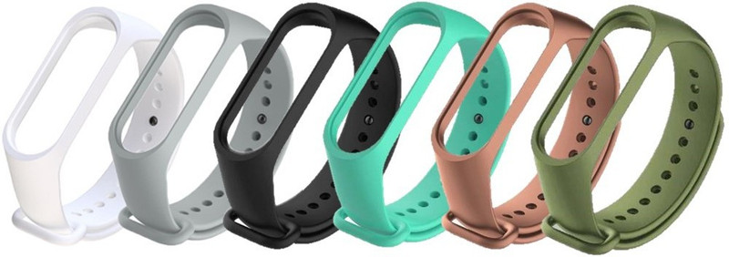 AMANDO Combo Pack Of 6 Soft Silicon Adjustable Strap Bands/Bracelet For M! Band 4/3 (Limited Edition Bands) (Skin Friendly)(Watch Not Included) Smart Band Strap(Mullti Color)