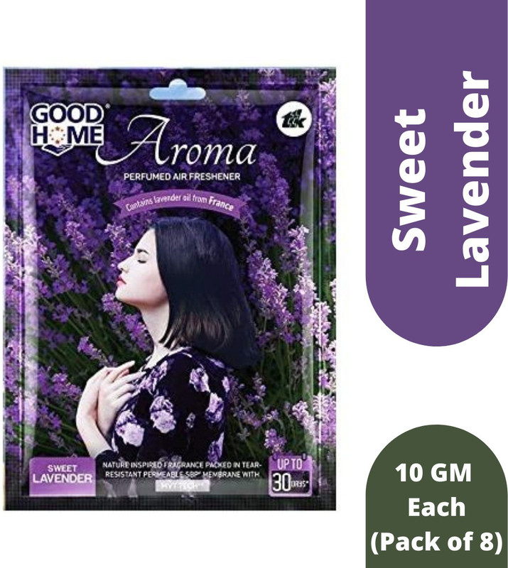 Good Home Lavender Car Freshener Diffuser Aroma Sweet Lavender Perfumed Air Freshener (Air Pocket) 10g Each (Pack of 8)(8 x 10 g)