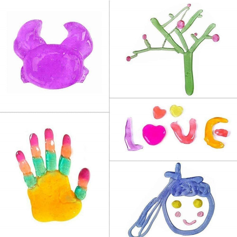 shop8door Kids Slime with Gliters Pack -5 Clear Putty Toy