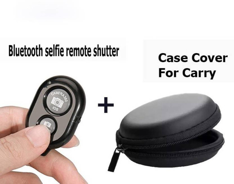 Viraan Wireless Bluetooth Remote Shutter Button Carry Pouch and Travel ( COMBO PACK 2 ) ( REMOTE | POUCH )  Camera Remote Control(Black)