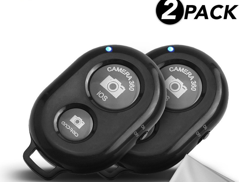 Viraan Remote Wireless Bluetooth Shutter Button Compatible with All Smart Phones & Cameras ( REMOTE ) (PACK OF 2)  Camera Remote Control(Black)