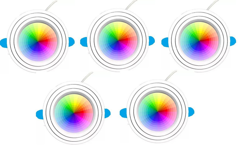 Dhija 9 W Basic Round Plug & Play LED Bulb(Red, Blue, Pink, Pack of 5)