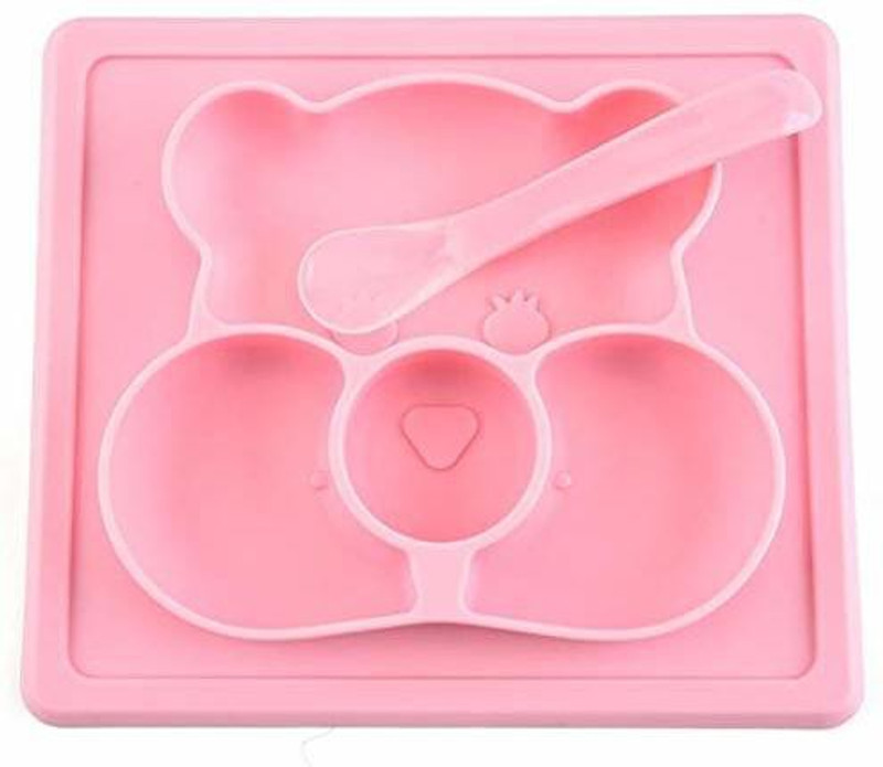 hari Baby Placemat Silicone Feeding Plate for Toddlers, Easily Wipe Clean  - Silicone(Pink)