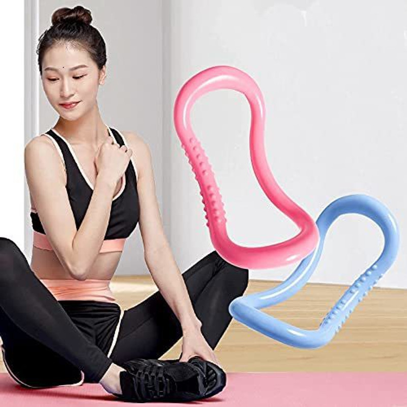 maa creation Magic Circle Yoga Ring Pilates relax Arm Chest Waist Muscle Expander Pilates Ring(Blue, Pink)
