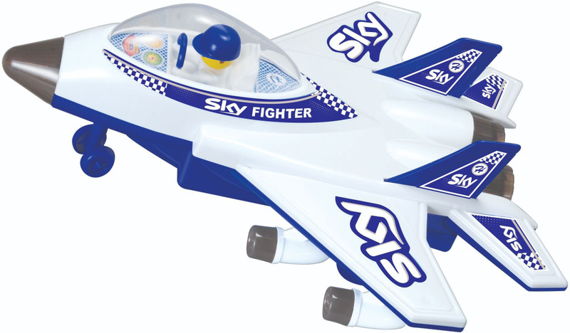 SVE ABS Plastic Big Size Unbreakable Pull Along with Friction Powered Sky Fighter Plane Vehicle Toy for Kids(Multicolor, Pack of: 1)