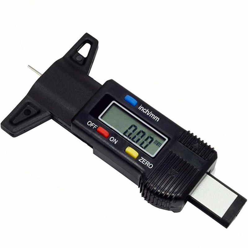 STHIRA Car 0-25.4mm Digital Tyre Tire Tread Depth Tester Gauge Meter Measurer Tool Caliper LCD Display Tpms Tire Monitoring System Metal Probe Vehicle Tool Kit