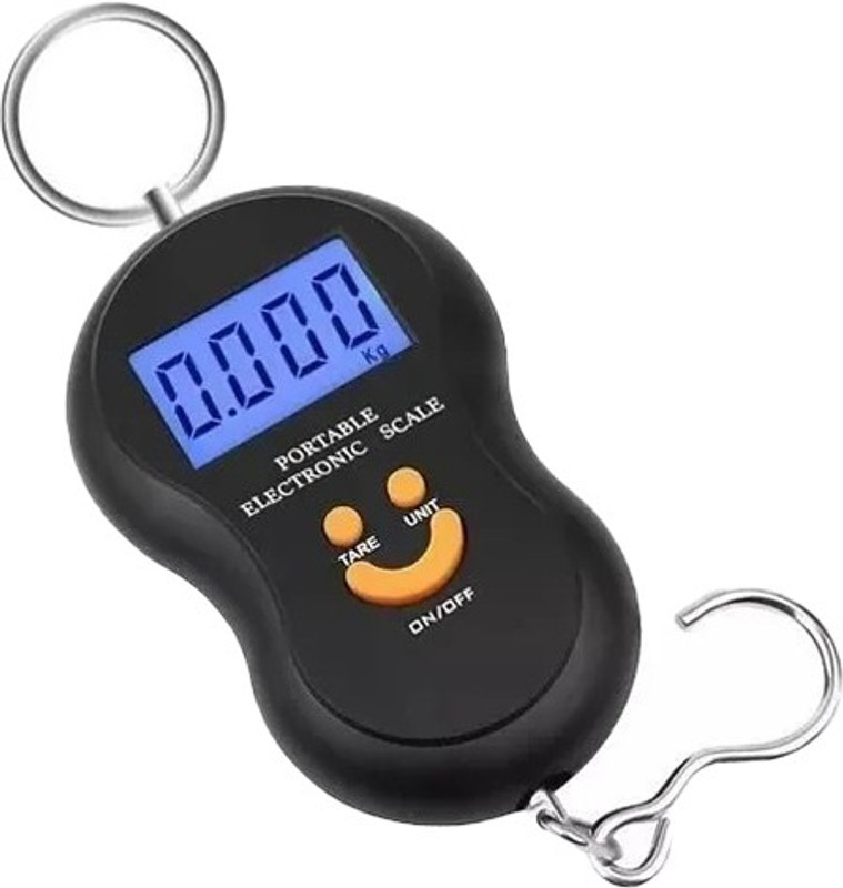 Kelo Weight Scale Machine- Smiley Mini Digital Plastic and Metal Hanging Weighing Scale with LCD Display and Green Background Light 50 kg /60/KKac Weighing Scale(Multicolor)