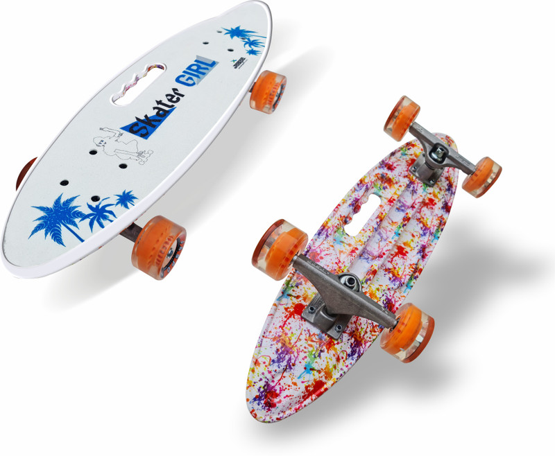 Jaspo Cruiser Skateboard Best for Beginners and Professionals with 65 mm 80A Hardness PU Wheels, ABEC-7 High Precision Bearings, Good for All Age Groups 25.5 inch x 7 inch Skateboard(Multicolor, Pack of 1)