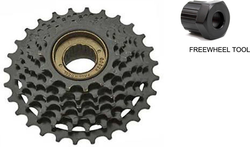 Schrodinger 2FTR-70050 Alloy Steel Bicycle Cycle 7 Speed Tool Mountain MTB 14-28 Teeth Freewheel 7 Speed Bike Cassette(7 speed WITH TOOL)