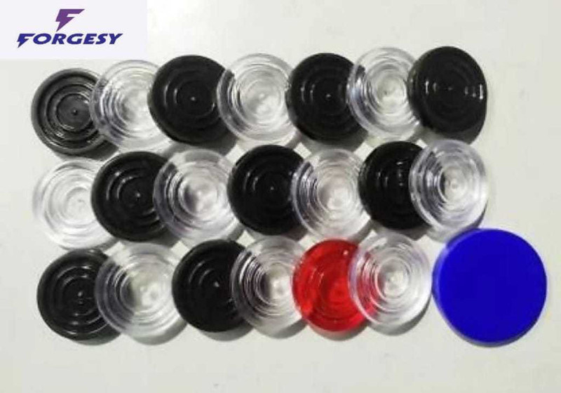 Hyper High Class Transparent Carrom Coins/Pawns +1 Striker Carrom Pawns(Pack of 19)