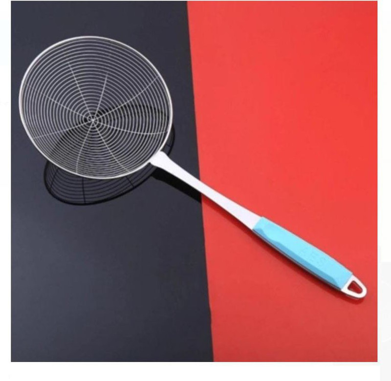 Top Trick Multi Functional Skimmer, Deep Fry Oil Strainer for Kitchen,Puri Jhara Strainer ( Pack of 1) Strainer(Silver)