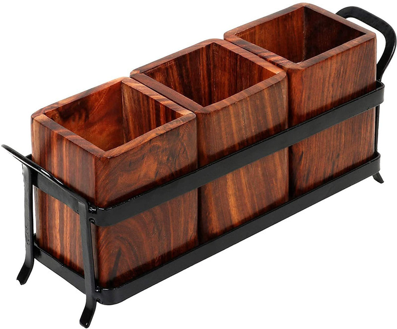 MFS Craft World Empty Cutlery Holder Case(Black Holds 36 Pieces)