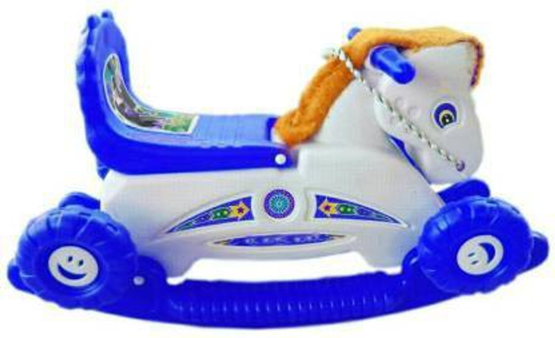 Smiley Bell Rocking Plastic Horse(Multicolor)