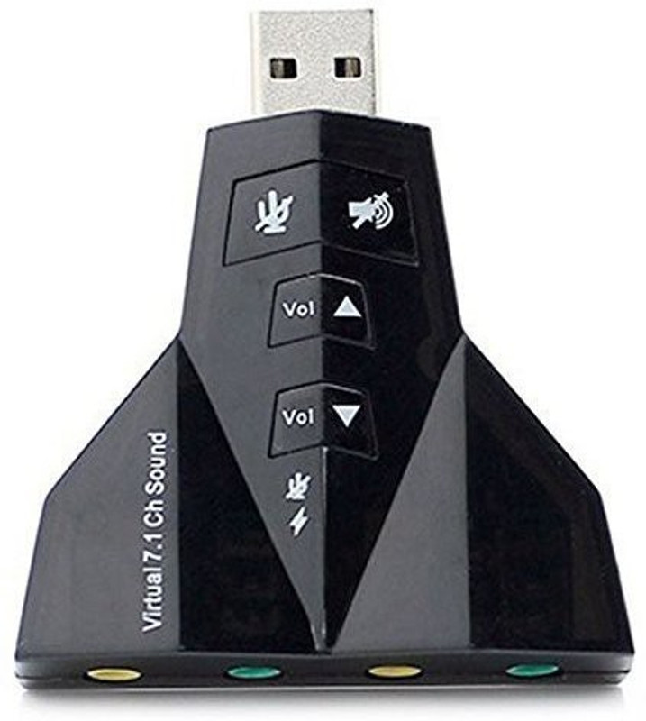 LipiWorld Sound Card (Virtual 7.1 Dual Sound Card) -USB to 3D External Sound Card Audio Adapter Virtual 7.1 Channel Sound Mic Speaker Double adaprter USB Adapter(Black)