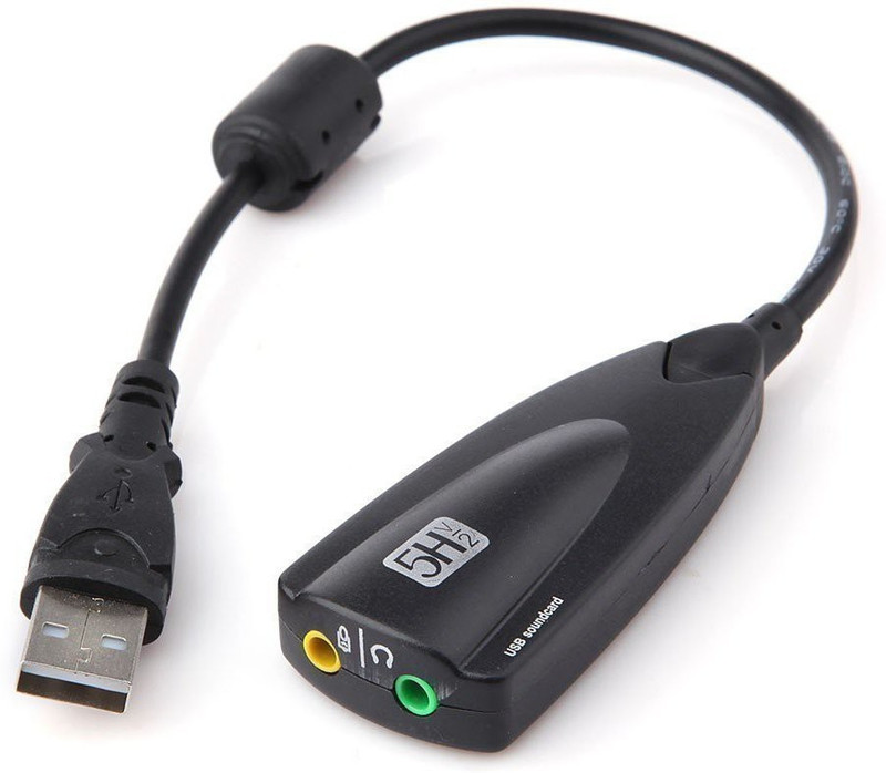 LipiWorld Sound Card 5hv2 Usb 7.1 With Channel Equalizer Usb 2.0 USB Adapter(Black)