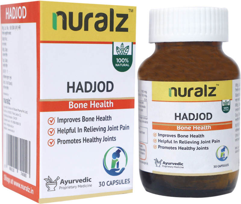 nuralz Hadjod (Bone Health) Capsules - Natural & Herbal, Supports & Maintain Healthy Bones, Joints and Cartilage, Helps to Support Mobility & Flexibility(30 Capsules)