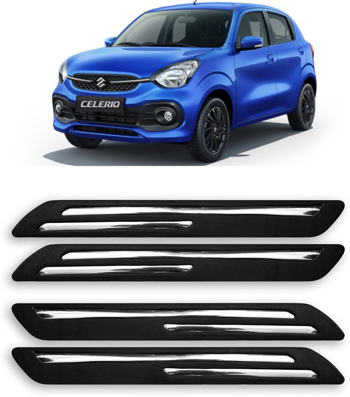 JEHOVA Rubber Car Bumper Guard(Black, Pack of 4, Maruti, Celerio)