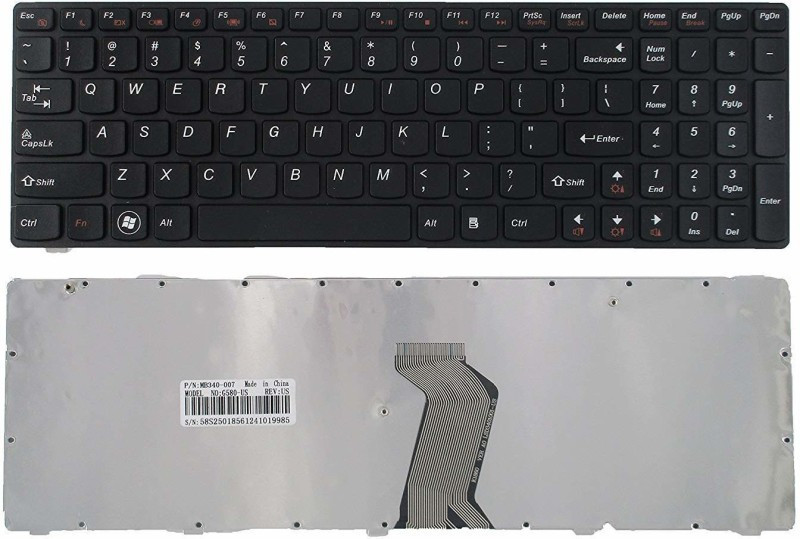 SellZone Laptop Keyboard For Lenovo Ideapad N580 N581 N585 N586 25202446 25210891 Internal Laptop Keyboard (Black) Laptop Keyboard Replacement Key